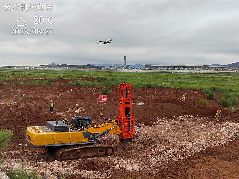 Kunming Changshui Airport uses HC180 Rapid Impact Compaction for foundation treatment.