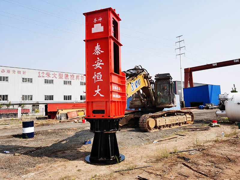 Rapid impact compactor installed on Excavator