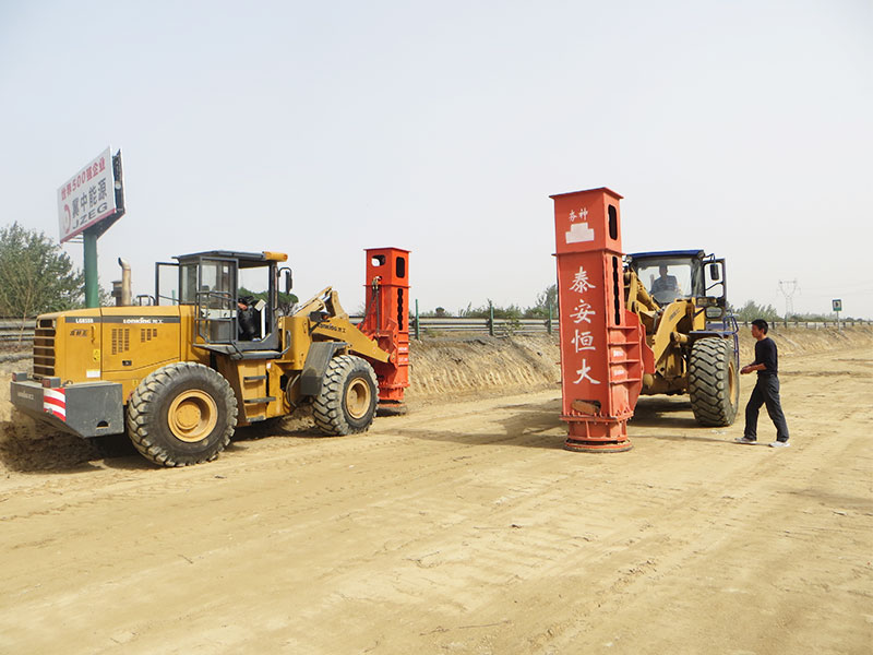 Rapid impact compactor under construction