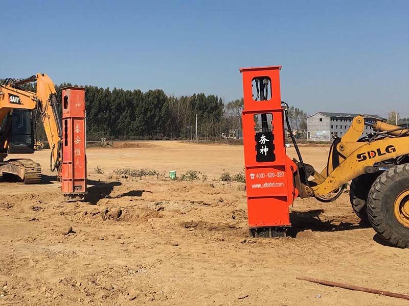 Two rapid impact compactor Treat Foundation backfilling